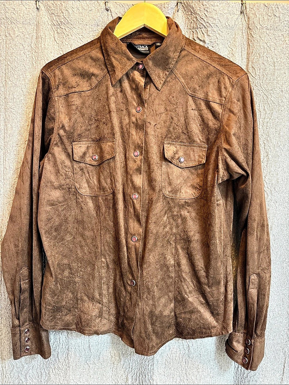 Outback Brown Snap-Front Shirt Size Large